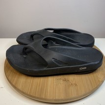 OOFOS OORIGINAL Sandal Mens Size 11 Slide Flip Flop Thong Black EU 44 - $44.54