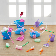 18 Pieces/ 2 Sets Miniature Dustpan Dolls Housework Cleaning Tools Cute C - £26.06 GBP