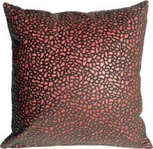 PILLOW DÉCOR Pebbles in Red 18x18 Faux Fur Throw Pillow - £15.22 GBP