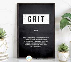 Grit Definition Poster Motivational Inspirational Wall Art Print Office Decor - $23.92+