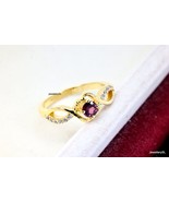 Yellow Gold natural garnet rings, Gold plated Sterling Silver ring, Stat... - £23.10 GBP