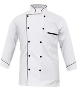 Men&#39;s White Chef Coat Uniform Full Sleeve Button closer Cooking Hotel re... - £46.71 GBP+