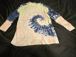 Old Navy Medium Tie Dye Long Sleeve Thermal Shirt Spiral Swirl Pastel Pi... - $12.59