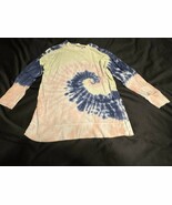 Old Navy Medium Tie Dye Long Sleeve Thermal Shirt Spiral Swirl Pastel Pi... - $12.59