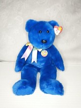 Ty Beanie Buddies 1999 Blue Bear Official Club 15" Plush Soft Stuffed Animal Tag - $12.45