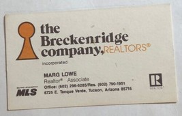 Vintage Breakenridge Company Realtor Business Card Ephemera Tucson Arizo... - £3.10 GBP