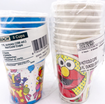 Vintage Elmo Sesame Street Paper Cups Hot Cold Lot 16 Jim Henson Party 1990s  - $10.40