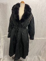 Unique Vintage Fur Collared Belted Coat Vest, Black, Women&#39;s Men&#39;s Unise... - $39.59