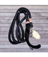 Navy Braided Trainer&#39;s Lead Rope Rawhide Accents &amp; Horsehair Tassel - £13.57 GBP