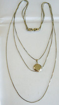 Silver Tone 3 Chain Cascade Necklace Picture Locket Pendant 19&quot;L - £14.95 GBP