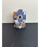 Vintage KF Party Lite Haunted House Tea Light Holder Halloween Decor Ghosts - $20.71 CAD