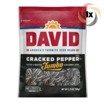 1x Bag David Jumbo Cracked Pepper Sunflower Seed | 5.25oz | Salted &amp; Roa... - £8.00 GBP