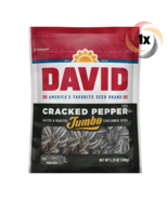 1x Bag David Jumbo Cracked Pepper Sunflower Seed | 5.25oz | Salted &amp; Roa... - $14.21 CAD