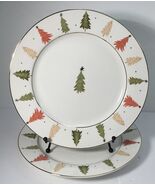 2 Dinner Plate Grace Teaware Christmas Tree With Gold Edge 10.25” New - $36.18 CAD