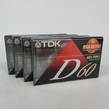 Lot of 4 TDK D60 60 minutes IEC I Type I High Output Audio Cassette NEW H2 - £6.18 GBP