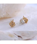 Bronze Fire Flame Post Earrings 7x5mm - $22.32