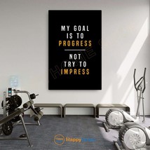 My Goal Is To Progress Wall Art Home Gym Print Workout Room Fitness Decor -PA64 - $24.65+