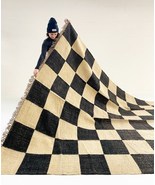 5x7 Wool Jute Kilim Handmade Checkered Jute Rug Handcrafted Wool Jute Dh... - £94.09 GBP
