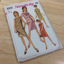 Vintage 1966 Simplicity Pattern 6917 Misses 2 Piece Dress Top Skirt Sz 1... - $18.69
