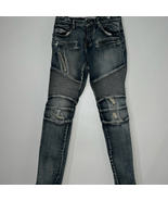 Denim City Moto style denim distressed jeans size 32 x 32 - $372.53 MXN