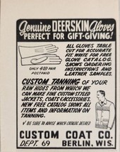 1956 Print Ad Genuine Deerskin Gloves Custom Coat Co. Berlin,Wisconsin - £6.66 GBP