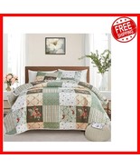 Soft Microfiber Patchwork Quilt Set 90&quot; x 90&quot; with 2 Shams - Dynamic Ele... - $69.28 CAD