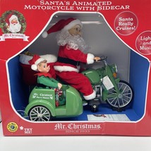 Mr. Christmas Motorcycle with Sidecar -Santa &amp; Elf Music, Motion, Lights 15” NIB - £39.16 GBP