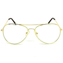 Vintage Aviators Style Sun Glasses Clear Lens Slight Tint Gold Frame - £10.29 GBP