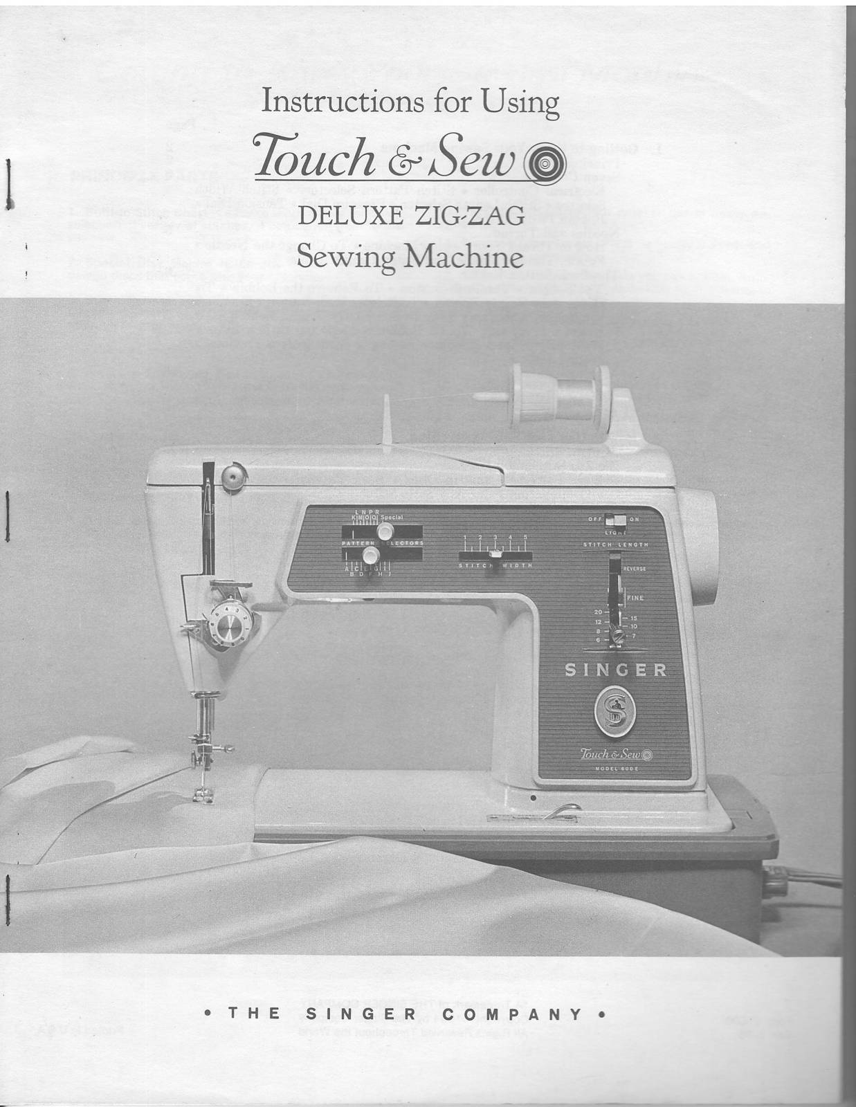 Singer 600E Touch & Sew Deluxe Zigzag Instruction manual sewing machine - $12.99