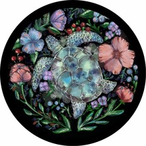 Sea Turtle floral Spare Tire Cover ANY Size, ANY Vehicle, Camper, Traile... - $113.80