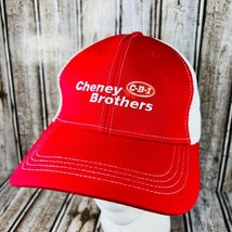 Cheney Brothers Hat Baseball Cap Red Adjustable Mesh Cotton Cap America - £11.98 GBP