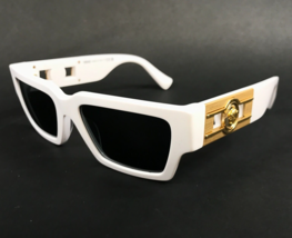 Versace Sunglasses MOD.4459 314/87 White Gold Rectangle Frames with Gray Lenses - $168.29