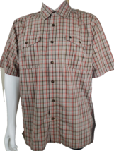 Carhartt Relaxed Fit Plaid Shirt Mens Large Tan Cotton Blend Short Sleev... - $237.23 MXN