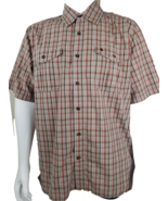 Carhartt Relaxed Fit Plaid Shirt Mens Large Tan Cotton Blend Short Sleev... - $237.21 MXN