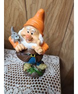 Disney Snow White Dwarf HAPPY Garden Gnome Figurine  8&quot; Animal  New - $43.66 CAD