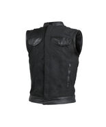 Heavy Duty Textile Club Vest with Leather Accents and Snaps And Zipper C... - €63,21 EUR