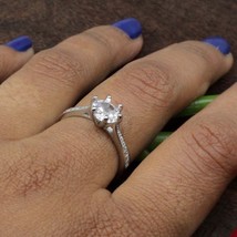 Sexy Indian Style 925 Solid Silver Ring White CZ Studded Platinum Finish - £13.43 GBP