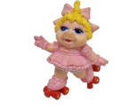 VINTAGE 1986 MUPPET BABIES MISS PIGGY ROLLER SKATING VINYL PVC FIGURE TOY - £8.95 GBP