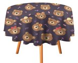 Floral Animal Bear Tablecloth Round Kitchen Dining for Table Cover Decor... - $15.99+