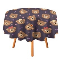 Floral Animal Bear Tablecloth Round Kitchen Dining for Table Cover Decor... - $15.99+