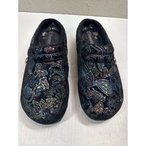 Therafit Molly Women&#39;s Suede Black Clog Paisley Colorful Size 39 US 8.5/9 - $1,118.61 MXN