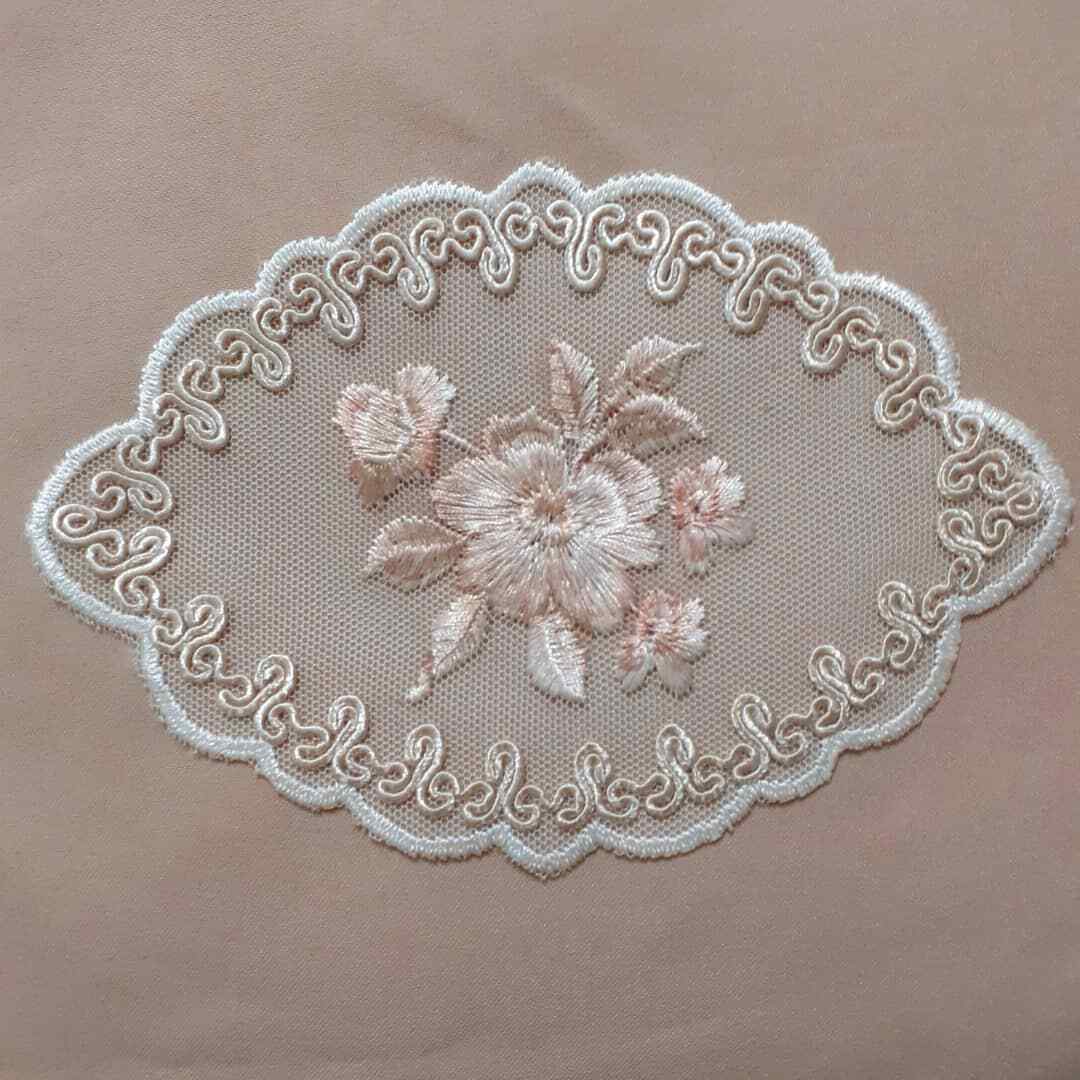 Embroidered Tulle Lace Application 20×36 Cm Sweet Trims 3BK-20066 - $7.51