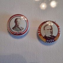 Two VTG  1976 Reproduction Political Campaign Presidential MCKINLEY &amp; TAFT 3/4&quot; - £7.83 GBP