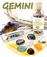 GEMINI Zodiac Gift Set of Roller Bottle + Crystals + Incense ~ Astrology... - £32.85 GBP
