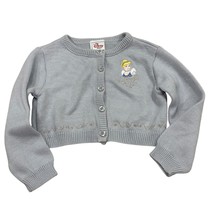 Disney Store Vintage Cinderella Cardigan Sweater 3T Embroidered Silver &amp;... - $19.20