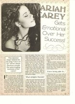 Mariah Carey Paul Abdul teen magazine pinup clipping  gets emotional - $2.50