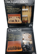 Challenge Master Backgammon &amp; Chess Game Open Box Oak Finished Hardwood ... - $309.53 MXN