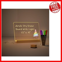 Sleek 13x9 Light-Up Memo Board with LED Illumination &amp; Markers for Home ... - $670.28 MXN