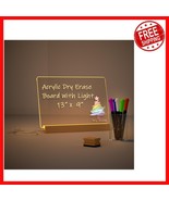 Sleek 13x9 Light-Up Memo Board with LED Illumination &amp; Markers for Home ... - $49.57 CAD