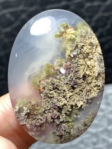 Scenic Moss Agate Oval Cabochon 34.5x24.5x6.2mm - £63.03 GBP
